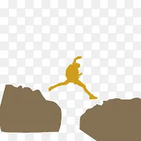 登山跨越人物