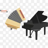 钢琴手拉琴乐器PNG矢量素材
