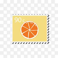 黄色橙子邮票