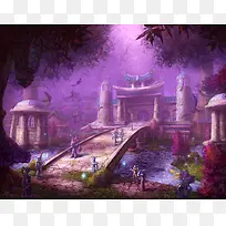 紫色神秘宫殿游戏场景