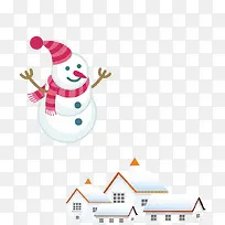 冬天雪人房子