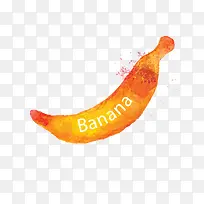 矢量彩色手绘水果香蕉