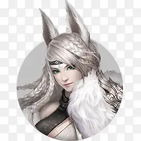 兔耳朵编发手绘美女
