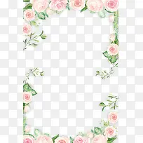 314白色情人节小清新玫瑰花设计