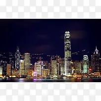 香港夜景繁华都市大城市