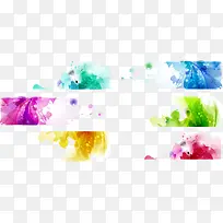 水墨彩色标签底纹