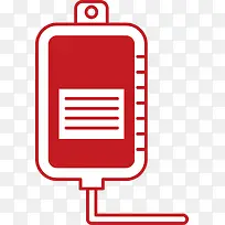红色扁平献血血袋