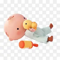 躺着小孩