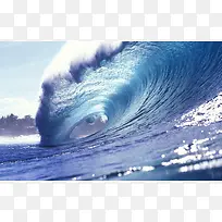 汹涌的蓝色海浪海报背景