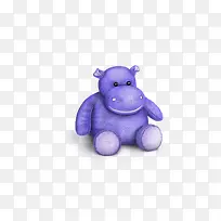紫色玩具河马素材