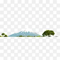 手绘富士山