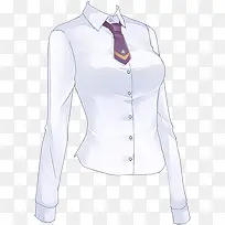 白色衬衫紫色领带