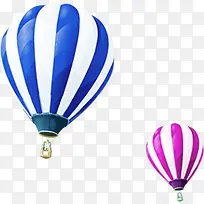 飘扬在天空的蓝紫热气球