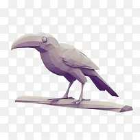 3D打印紫色停在枝干上的鸟