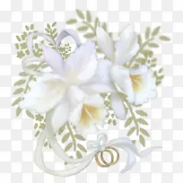 白色花朵丝带装饰