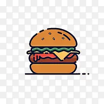 美味汉堡包图标设计