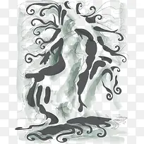 矢量手绘墨迹纹理