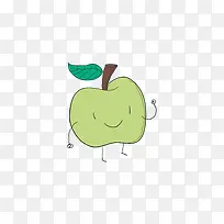 绿色的卡通苹果