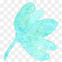 绿色淡雅水墨花朵