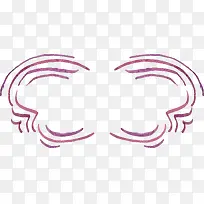 粉紫色蝴蝶线条边框