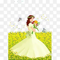 菜花地里的女孩