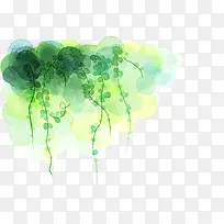 手绘唯美清新树枝树藤