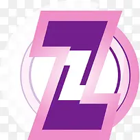 抽象紫色圆形字母Z图案
