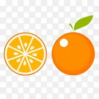 橙色香甜水果切碎的奉节脐橙卡通