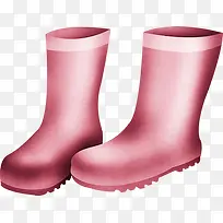 粉色雨靴