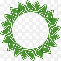 绿色花纹圆形虚线圆素材