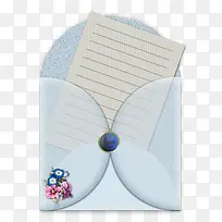 浅蓝色纱质信封信纸