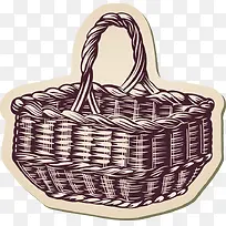 手绘矢量编织篮子图案
