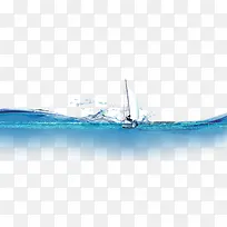 大海浪花帆船