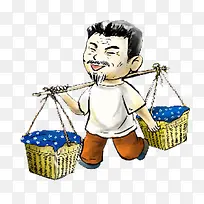 背筐的老伯