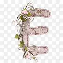 花卉装饰字母E