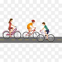道路上的骑自行车的人们