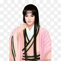 蓝色头饰男子立绘古风