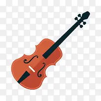 卡通小提琴乐器