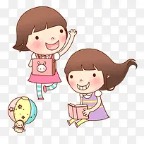 看书的小女孩