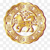 2018年金色狗年贺卡矢量