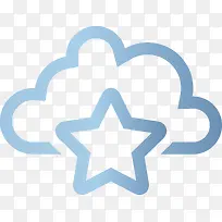 云朵五角星logo设计图