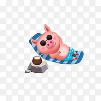 沙滩上的猪