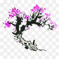 水彩画梅花