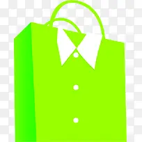 绿色渐变衣服翻领购物袋