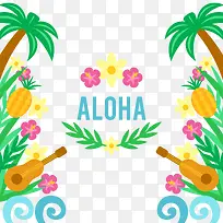夏威夷四弦琴和花