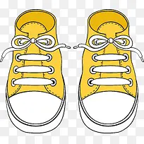 卡通黄色鞋子矢量图