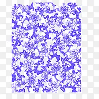 方形青花花纹