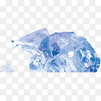 蓝色重叠透明立体冰块