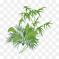 手绘绿色植物竹子
