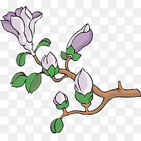 古风手绘粉色桃花花苞